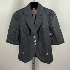 NEW Juicy Couture Jacket Womens 10 black blazer crop designer classic